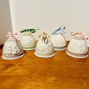 Lladro Spain Christmas Bells Retired Lot of 5 Annual 1987 1988 1989 1990 1991